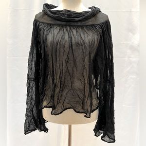 Rare 90’s vintage Gucci sheer gauze black cowl neck top size M